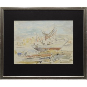 Painter unspecified, Boat in the harbor