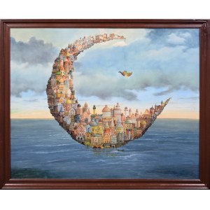 Painter unspecified, Polish (XX/XXI century), Lunar city