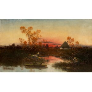 Karl HEIMROTH (1860-1930), Paysage du soir, vers 1900