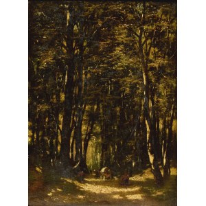 Wladyslaw MALECKI (1836-1900), Tabor nella foresta, 1882? (data poco visibile)