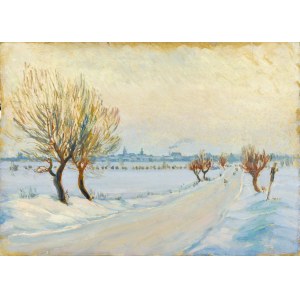 Józef PIENIĄŻEK (1888-1953), Winterliche Vorstadtlandschaft