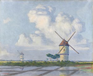 Ludwik CYLKOW (1877 - 1934), Landschaft mit Windmühle