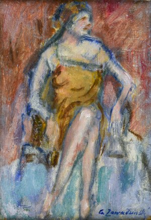 Czesław ZAWADZIŃSKI (1878-1936), Portrét ženy sediacej v kresle, 30. roky 20. storočia.