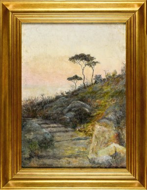 Maler unbekannt, Landschaft mit Kiefern