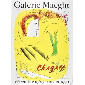 Marc CHAGALL (1887 - 1985), Fond jaune - Affiche de la Galerie Maeght, 1967-1970