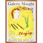 Marc CHAGALL (1887 - 1985), Fond jaune - Affiche de la Galerie Maeght, 1967-1970