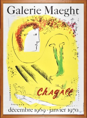 Marc CHAGALL (1887 - 1985), Žlté pozadie - plagát Galerie Maeght, 1967-1970
