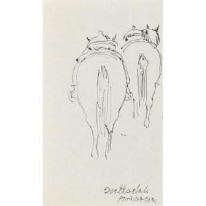 Ludwik MACIĄG (1920-2007), Zwei Pferde von hinten gesehen