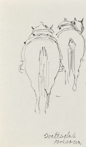 Ludwik MACIĄG (1920-2007), Two horses shown from behind