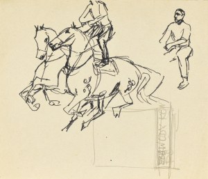 Ludwik MACIĄG (1920-2007), Sketch of acrobatics on horses and a rider in the saddle