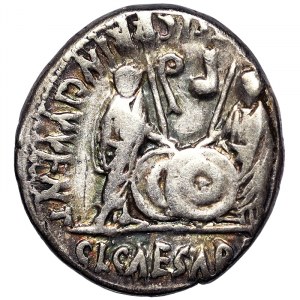 Rímske mince, cisárstvo, Augustus (27 pred n. l. - 14 n. l.), Denár n.d. (asi 2 pred n. l. - 4 n. l.), Lugdunum