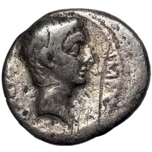 Monety rzymskie, Imperium, August (27 p.n.e.-14 n.e.), Quinarius n.d. (ok. 29-27 p.n.e.), Rzym lub Brundisium