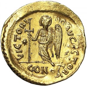 Římské mince, Východořímská říše (Byzantská říše), Iustinianus I (527-565), Solidus n.d., Konstantinopol