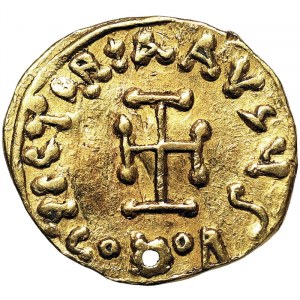 Römische Münzen, Oströmisches Reich (Byzantinisches Reich), Justinian II. erste Regierungszeit (685-695 n.Chr.), Tremissis n.d. (ca. 687-692 n.Chr.), Konstantinopel
