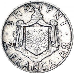 Albania, Kingdom, Zog I (1926-1939), 2 Franga Ari 1935, Rome