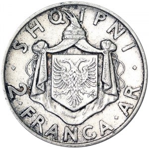 Albanien, Königreich, Zog I (1926-1939), 2 Franga Ari 1935, Rom