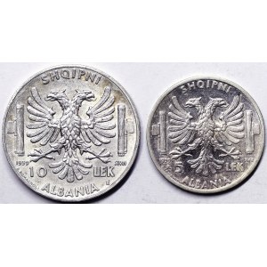 Albania, Regno, Vittorio Emanuele III (1939-1943), Lotto 2 pezzi.