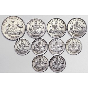 Austrálie, Království, George V (1910-1936), Lot 10 pcs.