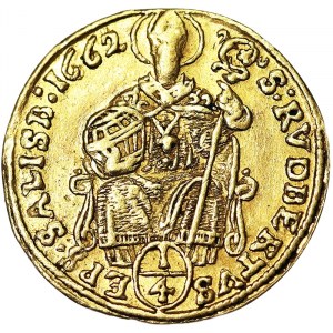 Austria, Salzburg, Guidobald of Thun-Hohenstein, Archbishop (1654-1668), 1/4 Ducat 1662, Salzburg