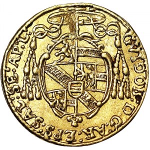 Rakousko, Salzburg, Guidobald z Thun-Hohensteinu, arcibiskup (1654-1668), 1/4 dukátu 1662, Salzburg