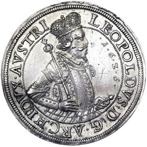 Austria, Sacro Romano Impero (800/962 - 1806), Leopoldo V, arciduca d'Austria (1619-1632), 2 Taler 1626, Sala