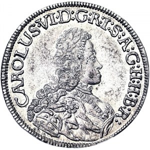 Austria, Sacro Romano Impero (800/962 - 1806), Carlo VI, Sacro Romano Imperatore (1711-1740), VI Kreuzer 1714, Hall