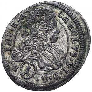 Austria, Sacro Romano Impero (800/962 - 1806), Carlo VI, Sacro Romano Imperatore (1711-1740), 1 Kreuzer 1712, Graz