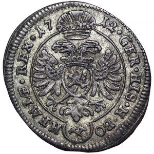 Rakousko, Svatá říše římská (800/962 - 1806), Karel VI., císař Svaté říše římské (1711-1740), 1 Kreuzer 1712, Graz