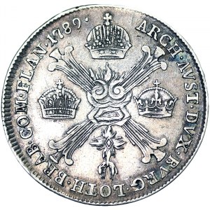 Rakúsko, Svätá ríša rímska (800/962 - 1806), Jozef II (1765-1790), 1/4 Taler 1789, Kremnica