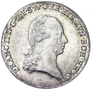 Autriche, Saint Empire romain germanique (800/962 - 1806), François II, Empereur romain germanique (1792/1806-1835), 1/4 Taler 1793, B Kremnitz