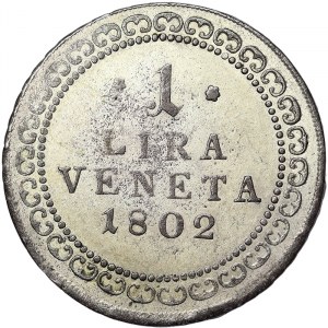 Rakúsko, Svätá ríša rímska (800/962 - 1806), František II, cisár Svätej ríše rímskej (1792/1804), 1 lira Veneta 1802, Viedeň