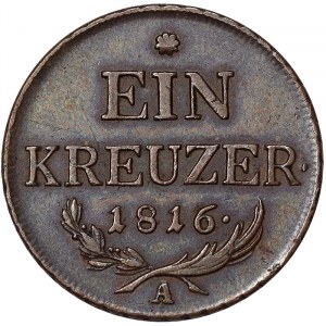 Autriche, Empire austro-hongrois, François Ier, empereur d'Autriche (1804-1835), 1 Kreuzer 1816, Vienne