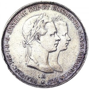 Austria, Impero austro-ungarico, Francesco Giuseppe I (1848-1916), 2 Gulden 1854, Vienna