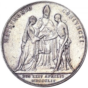 Austria, Cesarstwo Austro-Węgierskie, Franciszek Józef I (1848-1916), 2 Gulden 1854, Wiedeń