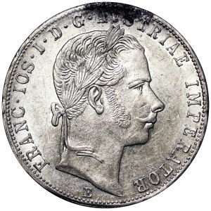 Rakúsko, Rakúsko-Uhorsko, František Jozef I. (1848-1916), 1 zlatý 1858, Karlsburg