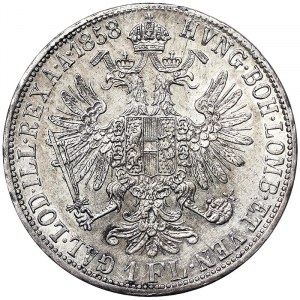 Österreich, Österreichisch-Ungarische Monarchie, Franz Joseph I. (1848-1916), 1 Gulden 1858, Karlsburg