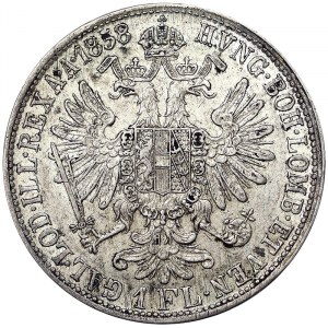 Austria, Impero austro-ungarico, Francesco Giuseppe I (1848-1916), 1 Gulden 1858, Karlsburg