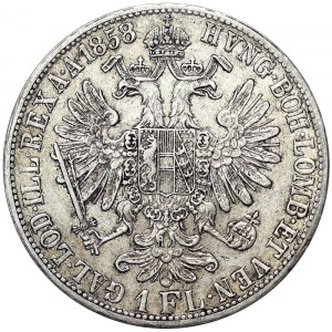 Österreich, Österreichisch-Ungarische Monarchie, Franz Joseph I. (1848-1916), 1 Gulden 1858, Karlsburg