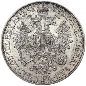 Österreich, Österreichisch-Ungarische Monarchie, Franz Joseph I. (1848-1916), 1 Gulden 1858, Karlsburg