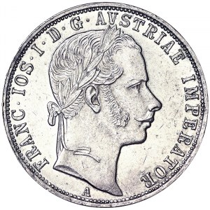Austria, Cesarstwo Austro-Węgierskie, Franciszek Józef I (1848-1916), 1 Gulden 1859, Wiedeń