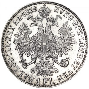 Austria, Impero austro-ungarico, Francesco Giuseppe I (1848-1916), 1 Gulden 1859, Kremnitz