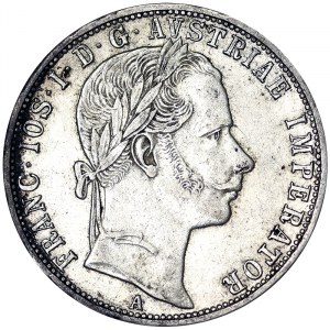 Rakúsko, Rakúsko-Uhorsko, František Jozef I. (1848-1916), 1 zlatý 1860, Viedeň