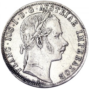 Autriche, Empire austro-hongrois, François-Joseph Ier (1848-1916), 1 Gulden 1862, Vienne