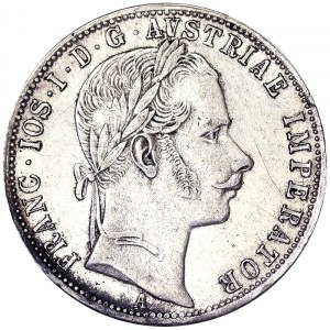 Austria, Cesarstwo Austro-Węgierskie, Franciszek Józef I (1848-1916), 1 Gulden 1862, Wiedeń