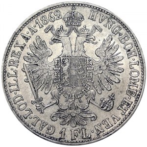 Austria, Cesarstwo Austro-Węgierskie, Franciszek Józef I (1848-1916), 1 Gulden 1862, Kremnitz