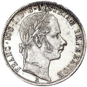 Rakúsko, Rakúsko-Uhorsko, František Jozef I. (1848-1916), 1 zlatý 1863, Viedeň
