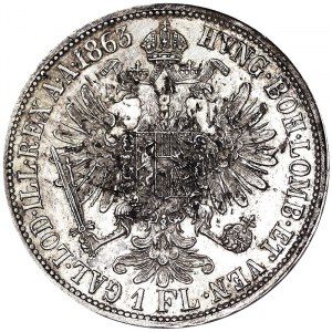 Austria, Cesarstwo Austro-Węgierskie, Franciszek Józef I (1848-1916), 1 Gulden 1863, Wiedeń