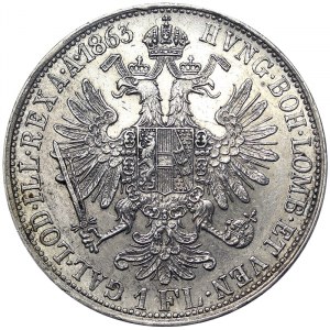 Rakúsko, Rakúsko-Uhorsko, František Jozef I. (1848-1916), 1 zlatý 1863, Karlsburg