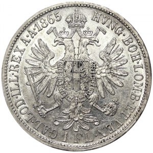 Austria, Impero austro-ungarico, Francesco Giuseppe I (1848-1916), 1 Gulden 1865, Vienna
