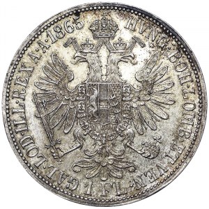 Austria, Impero austro-ungarico, Francesco Giuseppe I (1848-1916), 1 Gulden 1865, Vienna